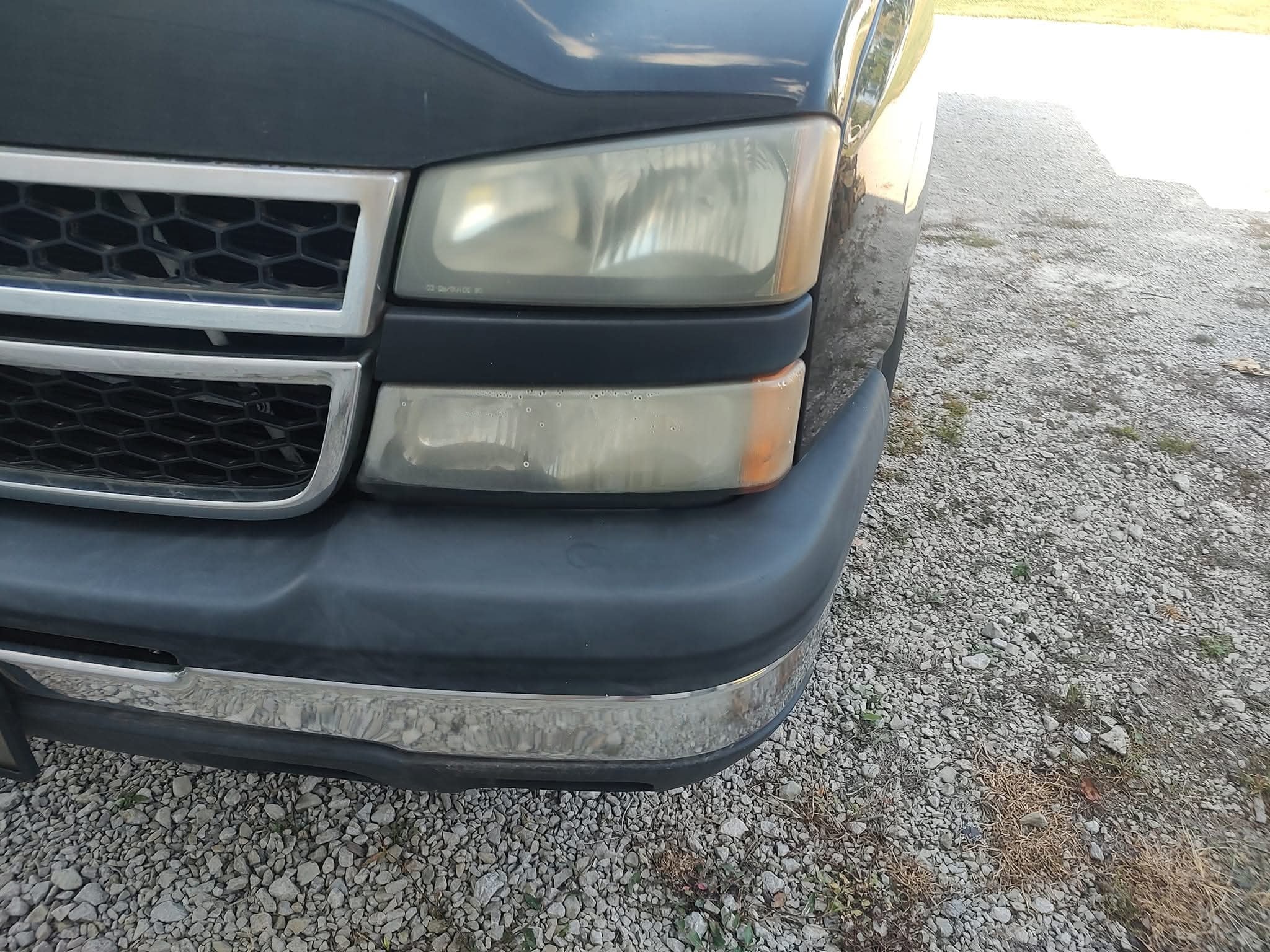 Muddy truck exterior before wash